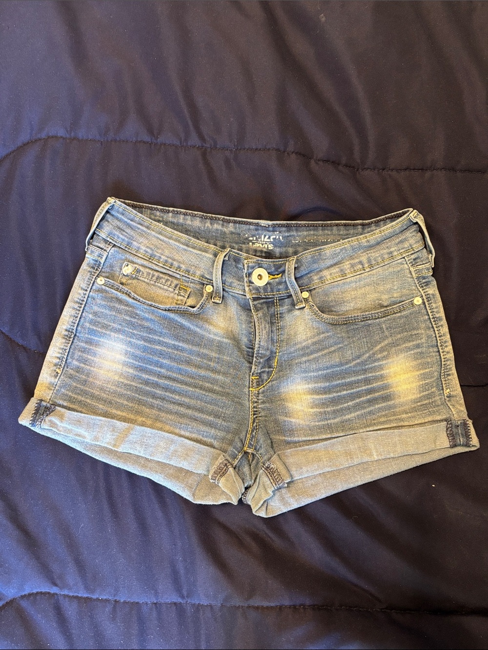 Denizen from Levi's Light Blue Distressed Rolled Hem Jean Shorts